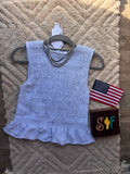 Briggs Blue Stripe Peplum Top