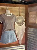 Chocolate Brown Stripes Top