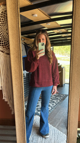 Farrah Wine Crewneck