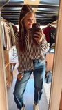 Berkyn Brown Stripe Top