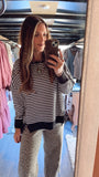 Bryce Black Stripe Pullover