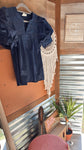 Audrey Navy Puff Sleeve Top