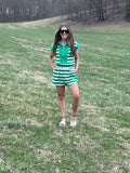 Millee Green Stripe Romper