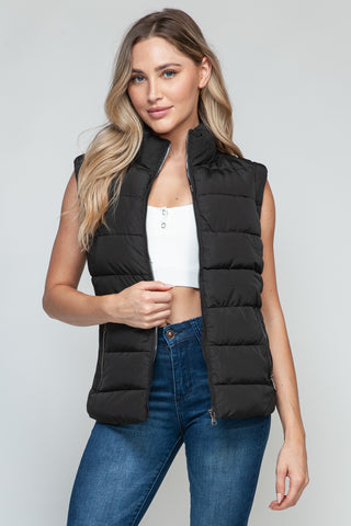 Landon Zip Up Turtleneck Vest with Pockets