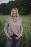 Maven Mocha Corded Top