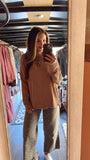 Camel Ribbed Long Sleeve Top