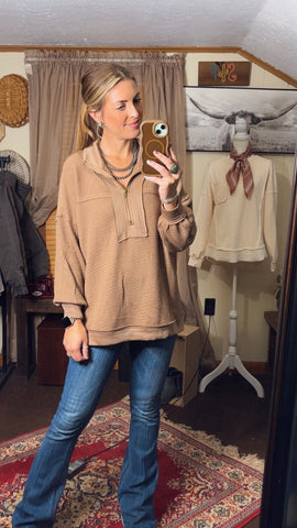 Mayson Mocha Quarter Zip