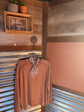 Camel Ribbed Long Sleeve Top