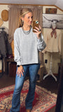 Kennedy Grey Blue Mineral Wash Crewneck