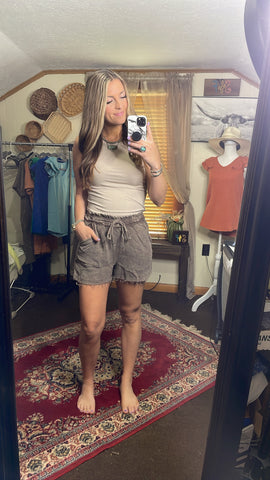 Paige Gauze Frayed Shorts