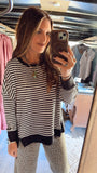 Bryce Black Stripe Pullover