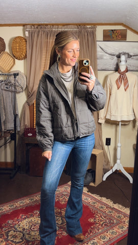 Riggs Charcoal Quilted Puffer Jacket