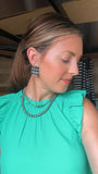 Faux Black Onyx Post Cluster Earrings