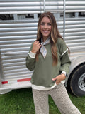 Olive Green Scuba Crewneck