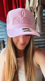 Baby Pink Boot Stitch Trucker Hat