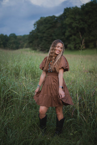 Beatrice Brown Dress