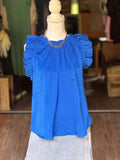Bailey Blue Ruffle Top