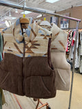 Colorado Sky Aztec Vest (Chocolate)