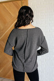 Kinda Sorta Ribbed Top in Charcoal