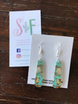 Authentic Turquoise & Sterling Silver Slab Earrings