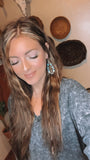 Klein Faux Navajo Pearl & Turquoise Hoop Earrings