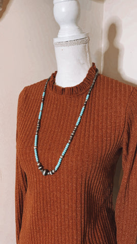 Kendall Faux Turquoise & Navajo Pearl Necklace