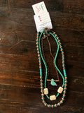 Turquoise & White Buffalo Layering Necklace