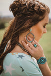 Faux Navajo Pearl & Turquoise Stud Earring