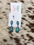 Faux Turquoise Tear Drop Post Earrings