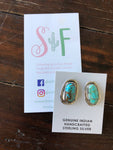 Authentic Turquoise & Sterling Silver Studs